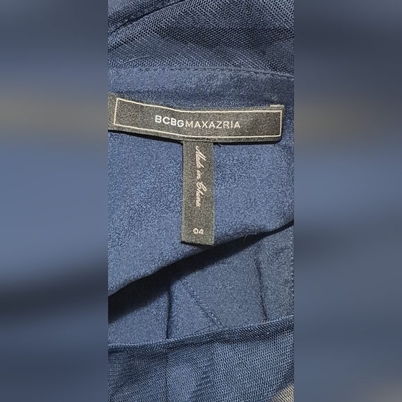 *NWOT* BCBG Max Azria Navy Blue Illusion Sweetheart Cocktail Dress - Picture 7 of 8